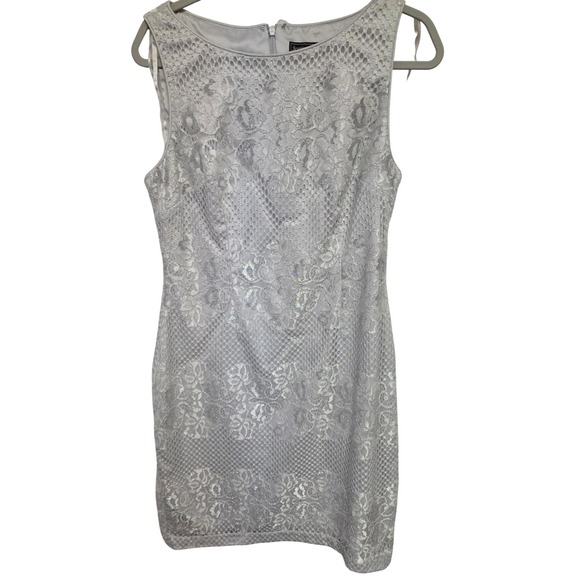 Jessica Howard Dresses & Skirts - Jessica Howard Lace Sheath Dress Silver Sleeveless Party Wedding Guest Size 14